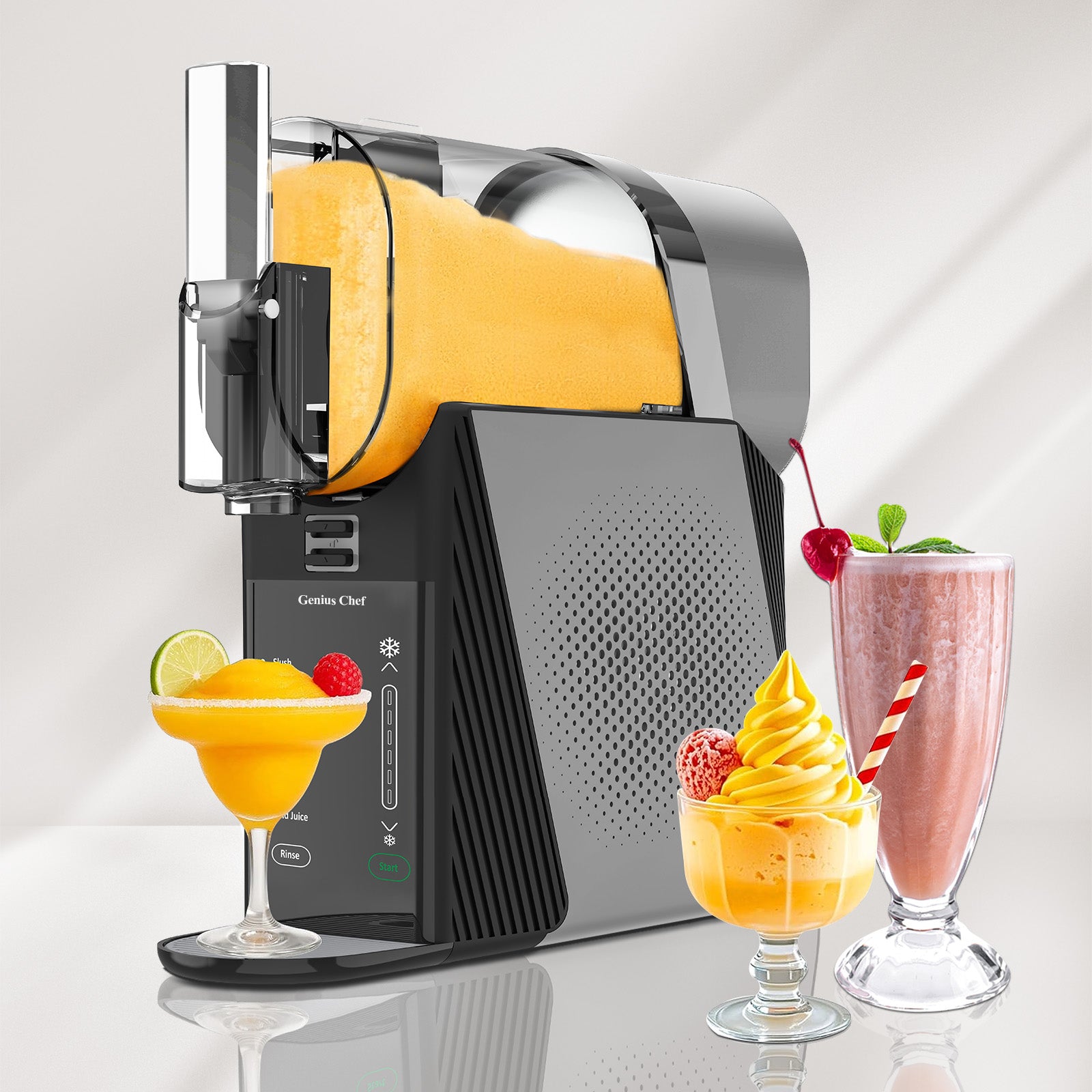 Genius Chef Slushy Machine for Home 6 Preset Programs Slushie Machine No Ice