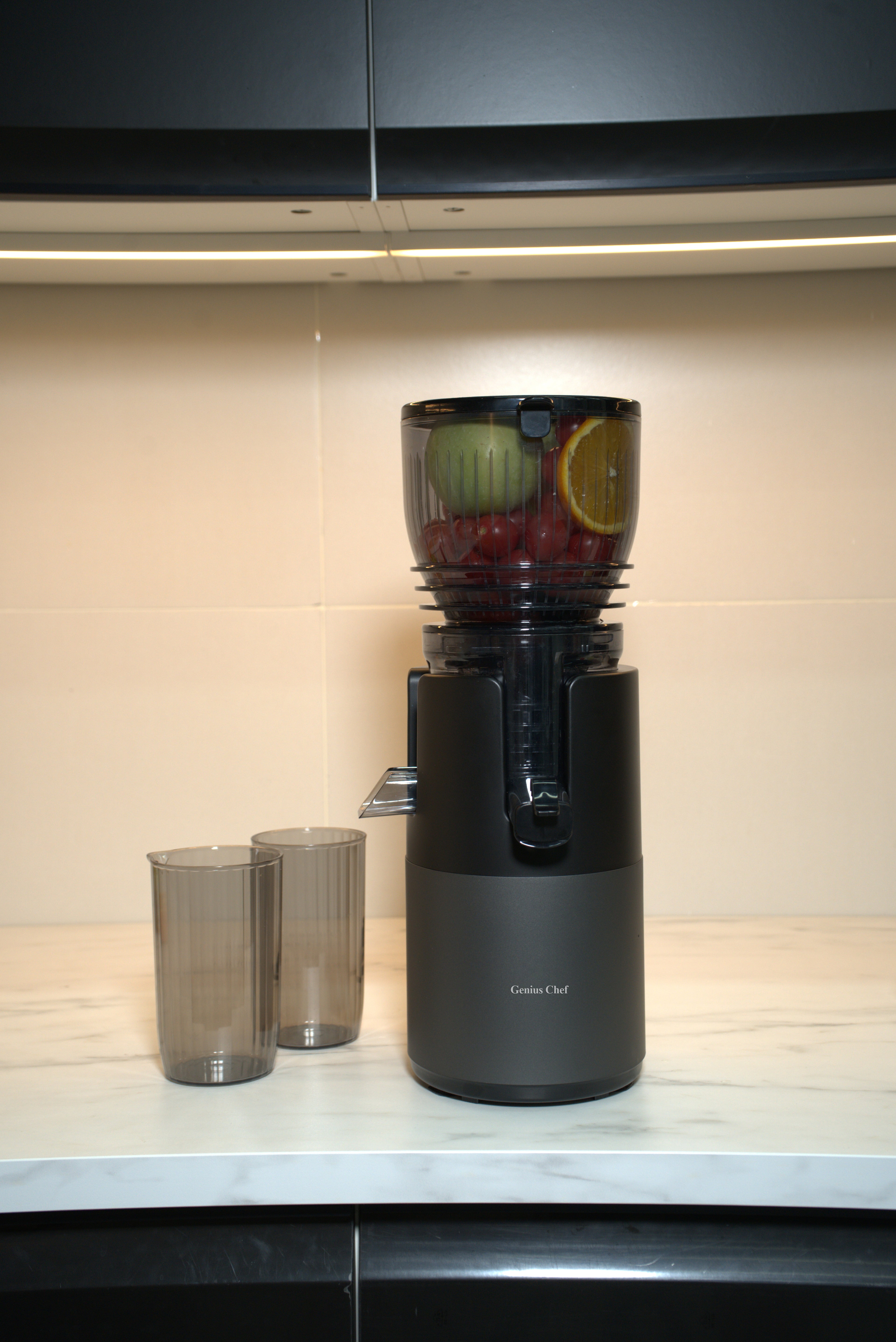 Genius Chef 6 Inch Feed Chute Cold Press Juicer for Whole Vegetables & Fruits