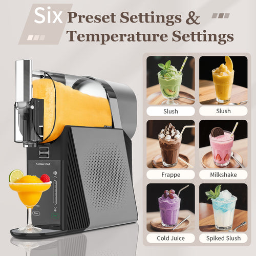 Genius Chef Slushy Machine for Home 6 Preset Programs Slushie Machine No Ice