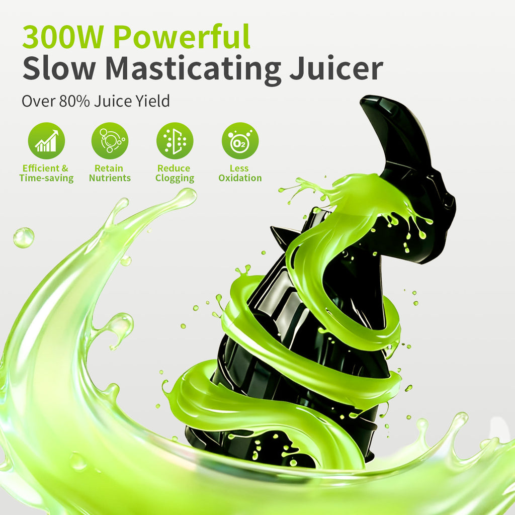 Genius Chef 6 Inch Feed Chute Cold Press Juicer for Whole Vegetables & Fruits