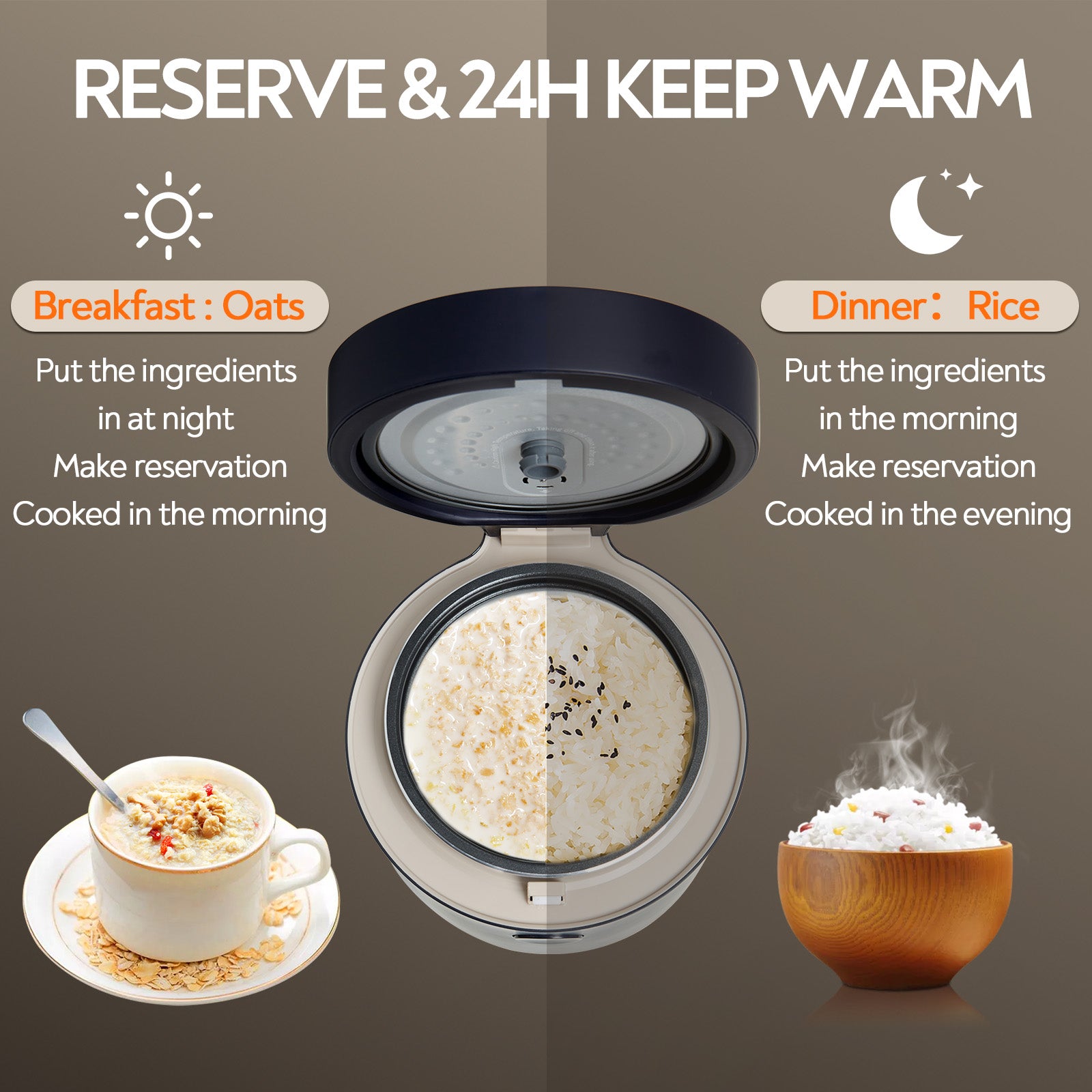 Genius Chef Carb Sugar Rice Cooker 2 Cups Uncooked and 4 Cups of Regular Cooking