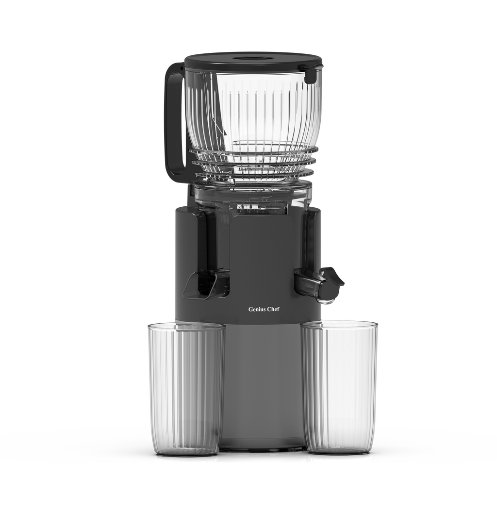 Genius Chef 6 Inch Feed Chute Cold Press Juicer for Whole Vegetables & Fruits