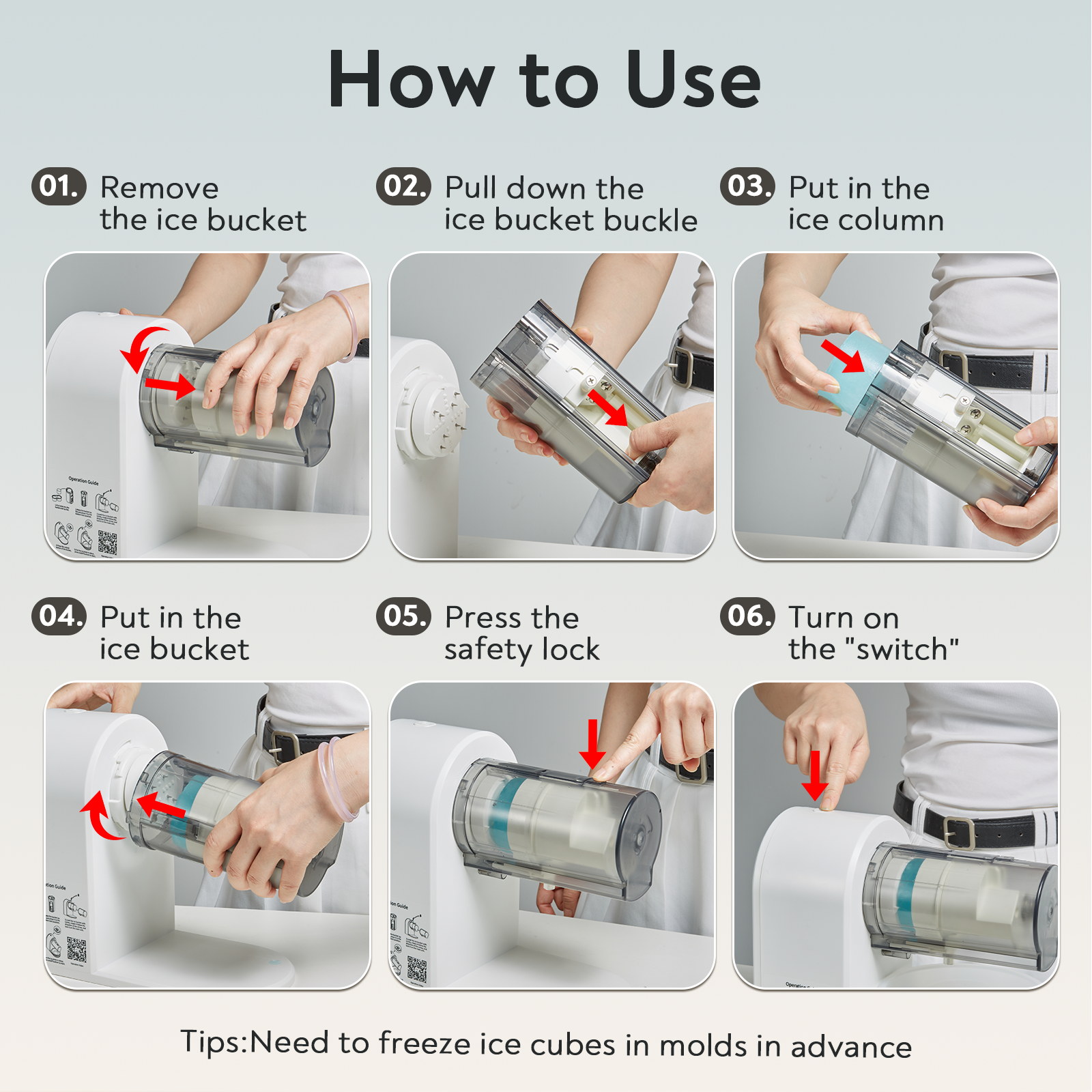 Genius Chef Snow Cone Shaved Ice Machine Electric Ice Shaver Machine with 2 Usable Plastic Ice Mold