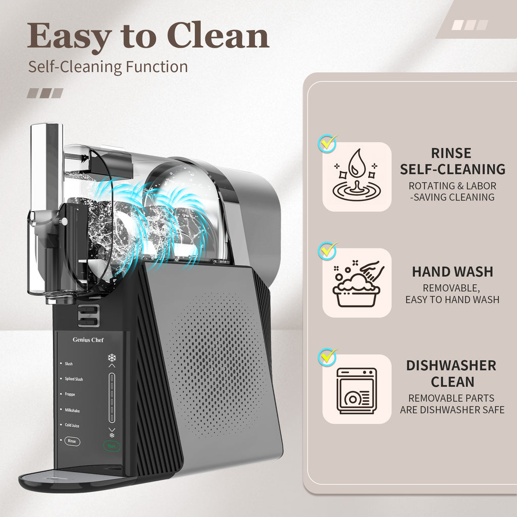 Genius Chef Slushy Machine for Home 6 Preset Programs Slushie Machine No Ice
